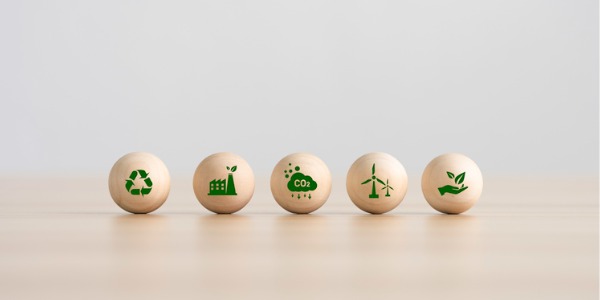 An image portraying a carbon neutral concept to net zero greenhouse gas emissions target.